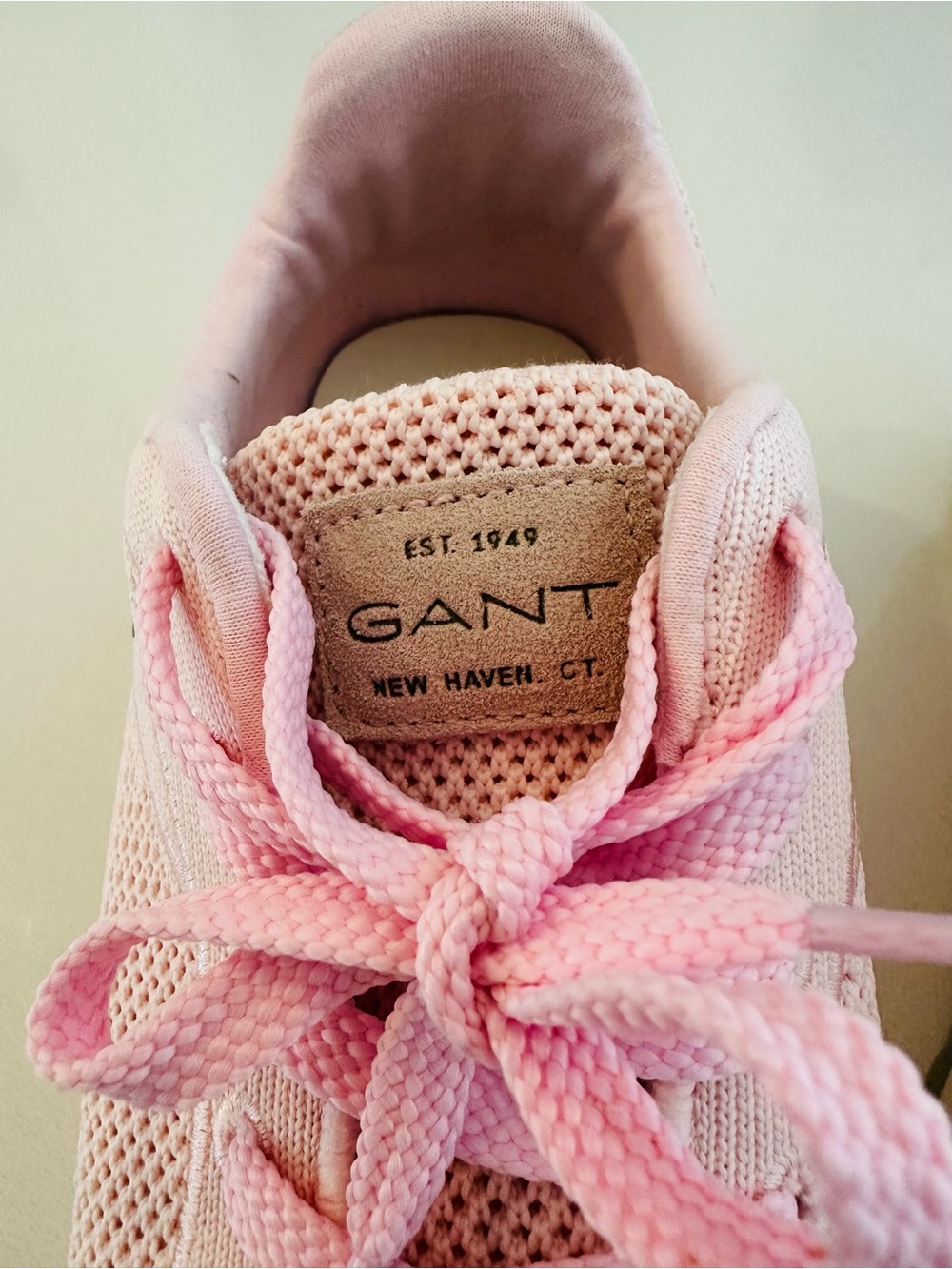 Gant Women’s Knit Lace-Up Sneakers - Light Pink NWOT - Picture 3 of 7